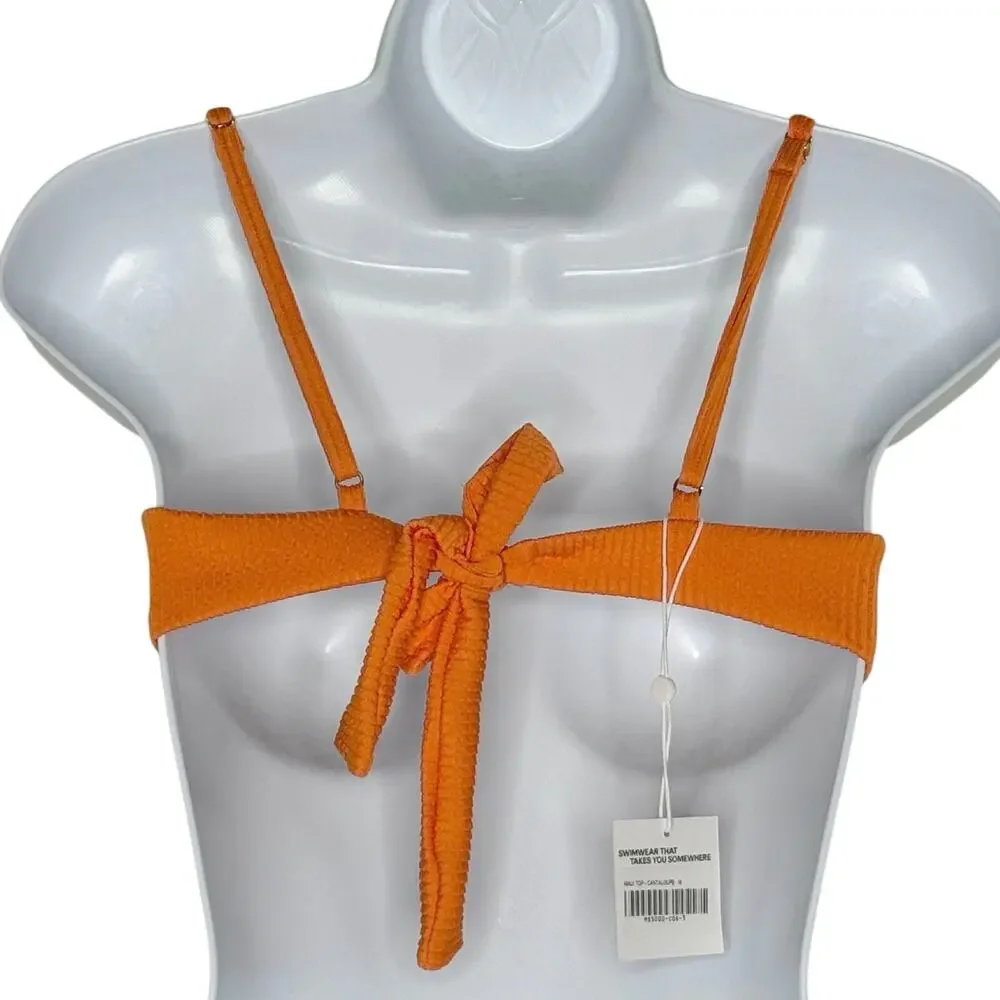 Monday Swimwear Maui Top Cantaloupe M NEW Underwire Cleavage Enhancing Demi